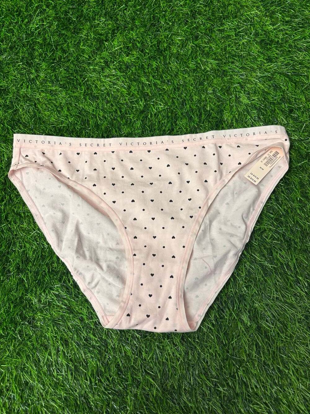 Victoria's Secret Stretch Cotton Bikini Panty Angel Pink Heart Dots